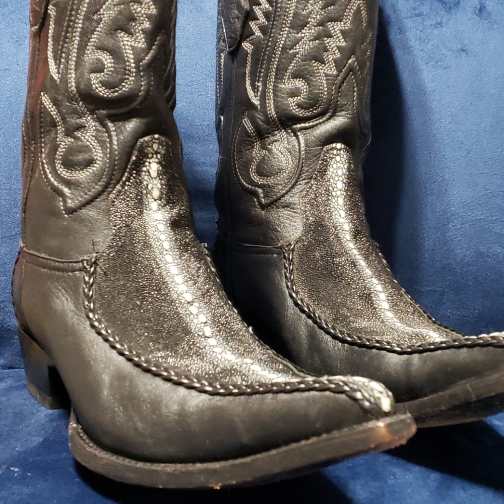 Los Altos Stingray Boots Black White Sharp